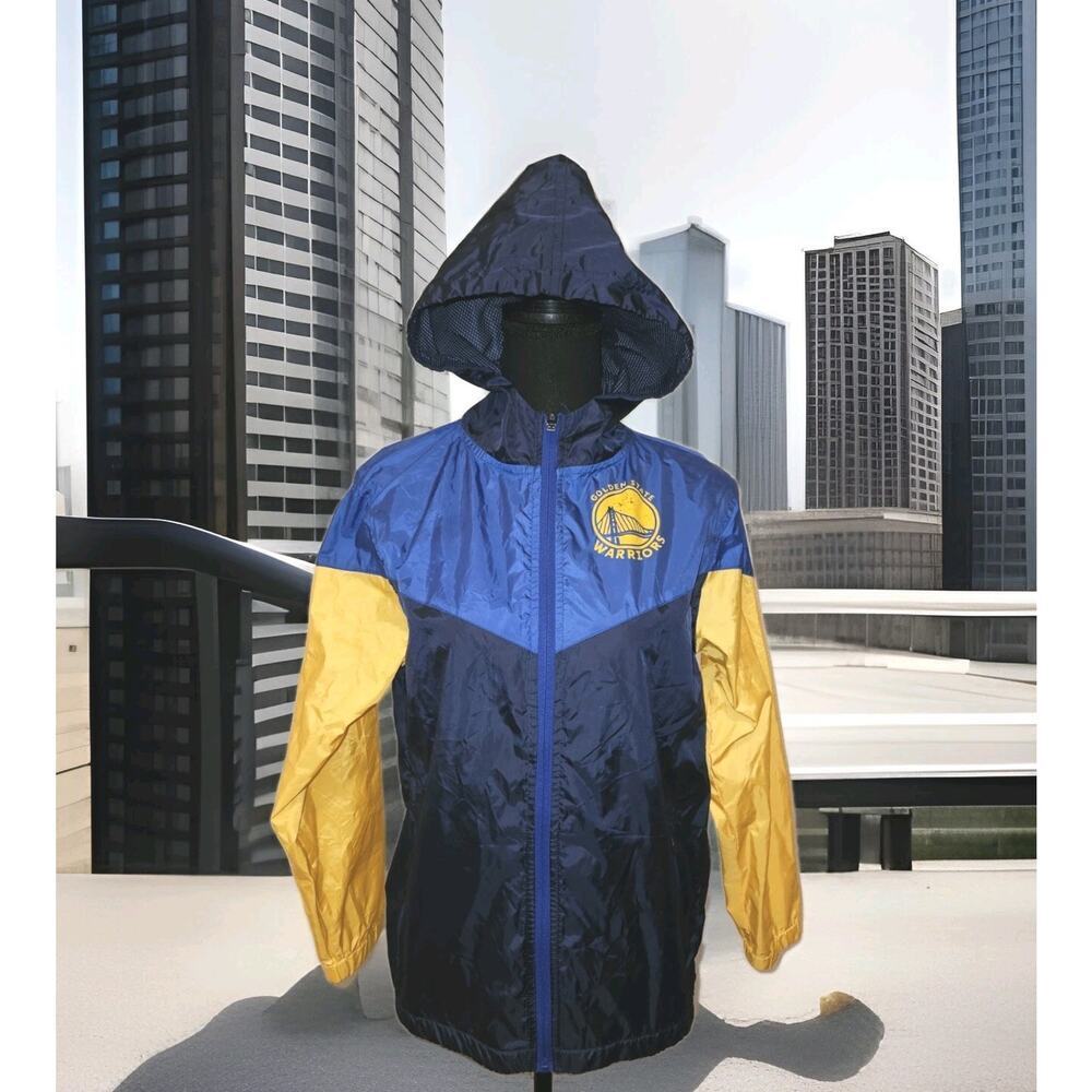 NBA Team Apparel Golden State Warriors Windbreaker Jacket YOUTH Large 14-16